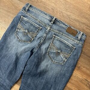 BKE Tyler Men's Blue Jeans Sz 40x32  Whiskered Medium Wash Buckle